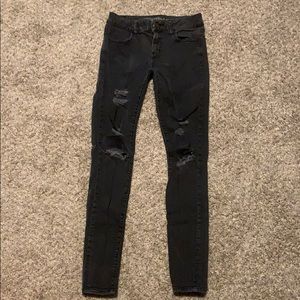 American Eagle Distressed Black-wash Jeggings